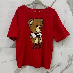 Moschino Red Teddy Bear Graphic Tee
